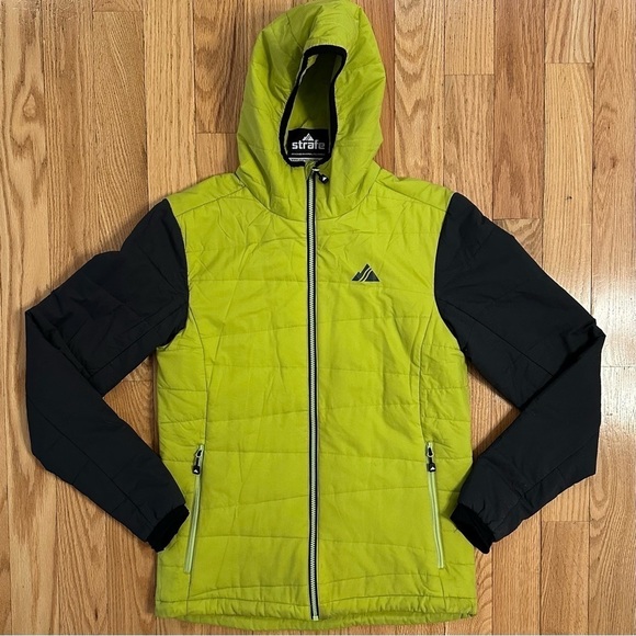 Strafe Aspen Fullzip Synthetic Hoody Puffy Jacket Small Lime Green Black - Picture 1 of 6